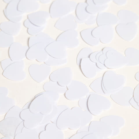 Confetti hartjes wit - zakje 14 gram