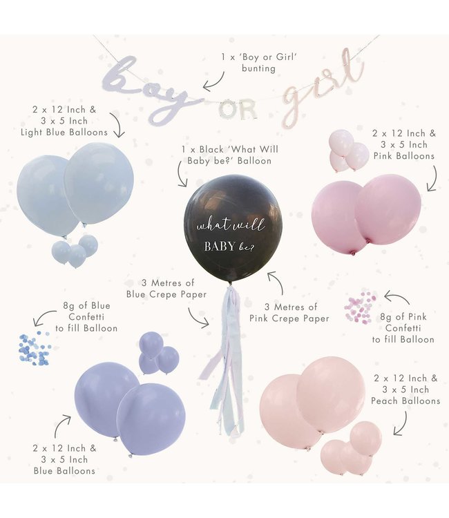 OUTLET Gender Reveal Feestpakket - 24-delig