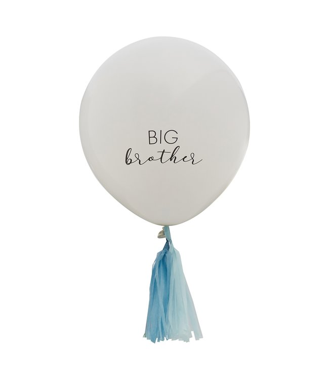 Ginger Ray Big brother reuzeballon met tassels | blauw-wit