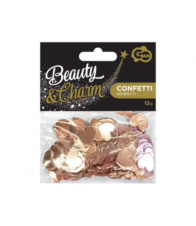Confetti hartjes rosegoud | papier & glansfolie | 12 gram