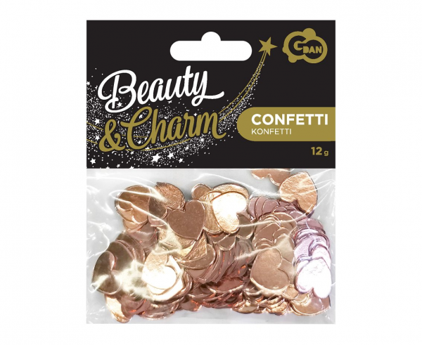 Confetti hartjes rosegoud | papier 12 gram