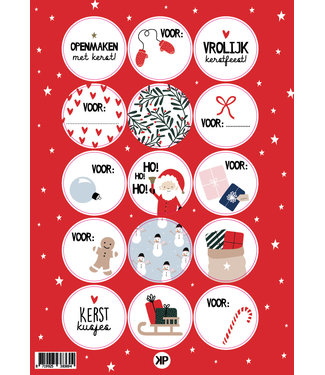 KP OUTLET Stickervel Kerst rood | 15 stickers