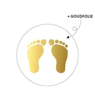 KP Stickers babyvoetjes goudfolie | 20 stuks