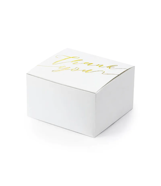 PartyDeco Outlet doosjes thank you Goud | 10 stuks