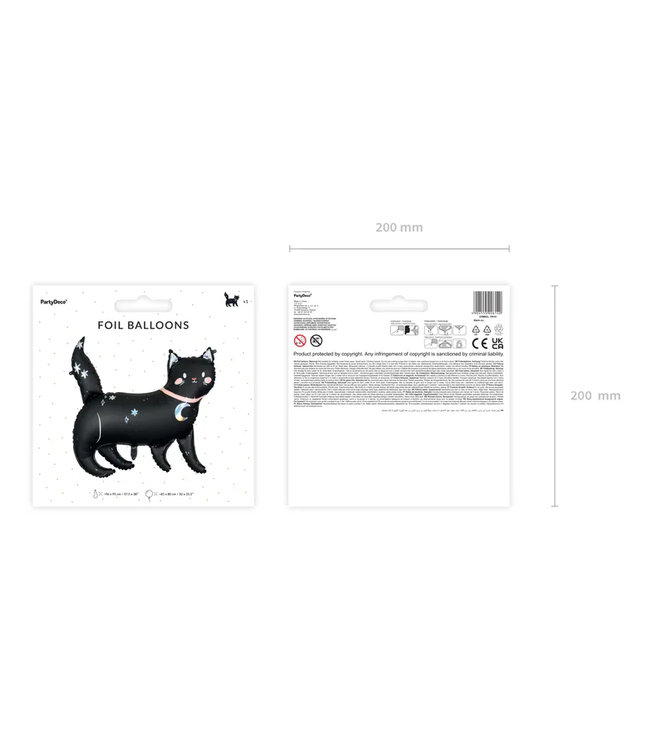 Folieballon zwarte kat | 96 x 95 cm