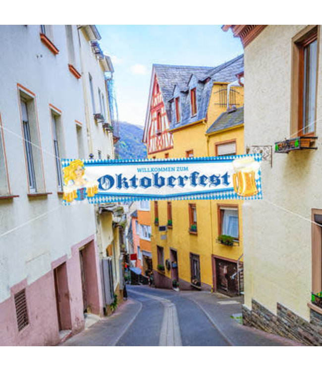 Oktoberfest spandoek bierpullen | 180 x 40 cm