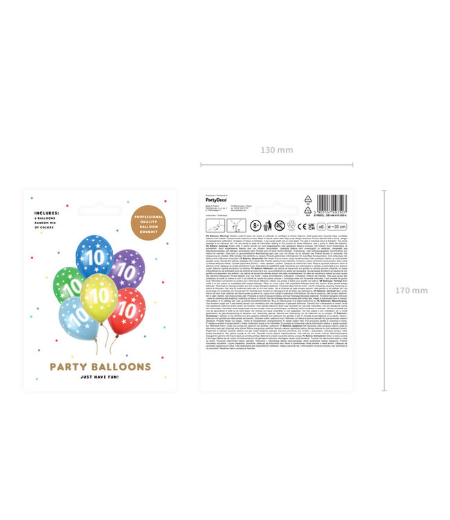 Ballonnen 10 | Stars metallic | 6 stuks