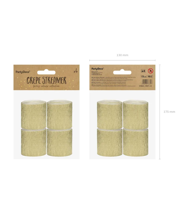 Crepe streamer goud 40 meter