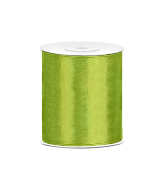 PartyDeco Lint groen satijn 10 cm | 25 meter lang