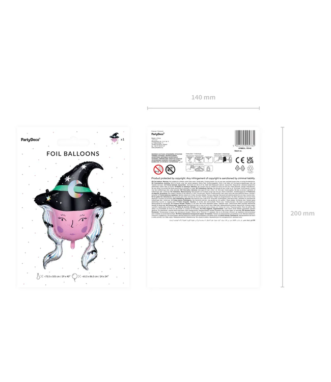 Folieballon heks | 73,5x101 cm