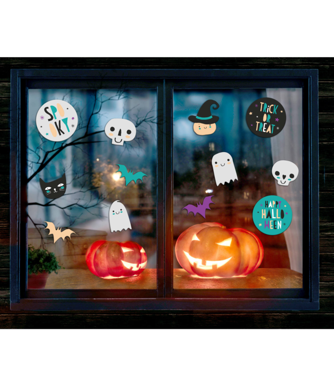 Raamstickers Happy Halloween - 12 stuks