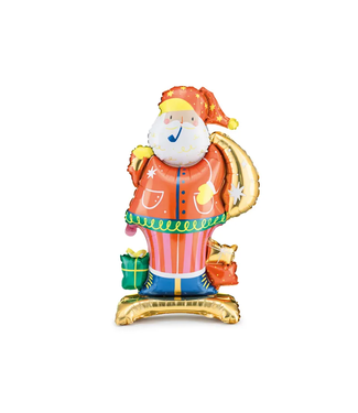 PartyDeco OUTLET Staande folieballon Kerstman - 63x106 cm