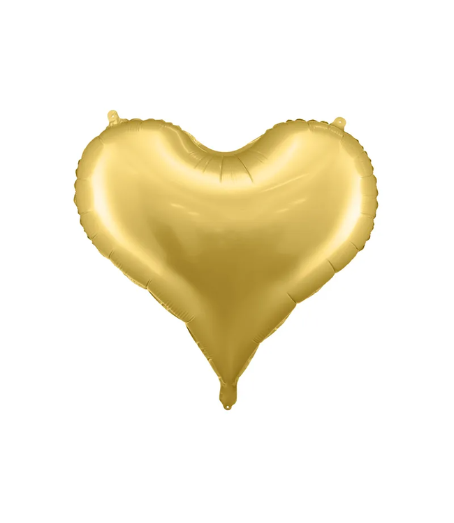 PartyDeco Folieballon hart goud | 75 x 64,5 cm