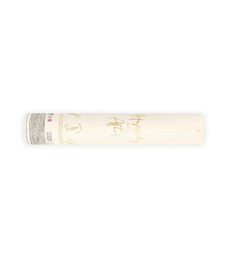 PartyDeco Confettikanon Streamers handmatig - afbreekbaar wit & goud