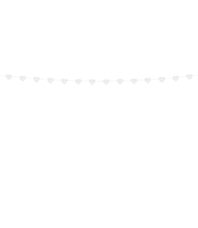 Hartjesslinger wit papier | 1,8 meter