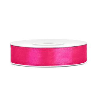 PartyDeco Satijnen lint hot pink - 12mm x 25m