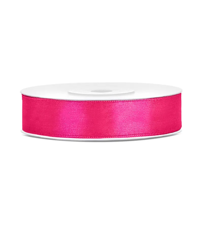 PartyDeco Satijnen lint hot pink - 12mm x 25m