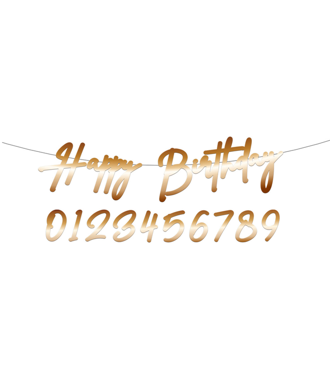 Folat Slinger Happy Birthday goud | voor elke leeftijd