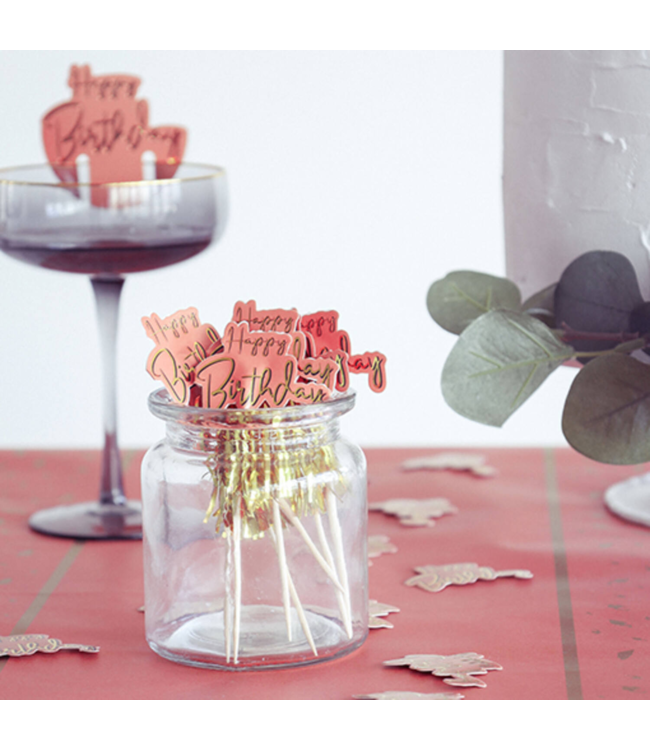 OUTLET Happy birthday prikkers Golden Dusk | 12 stuks