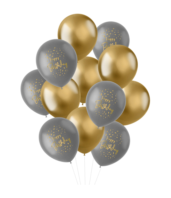 Folat Happy birthday ballonnen Golden Dawn | 12 stuks