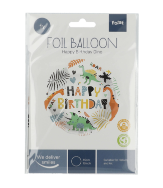 Folat Dino Roars Folieballon Happy Birthday | 45 cm