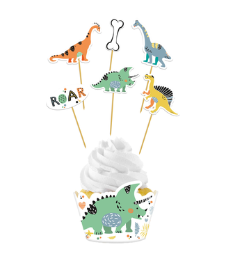 Folat Dino Roars Cupcakeset | 12-delig