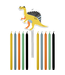 OUTLET Dino Roars kaarsenset | 11-delig