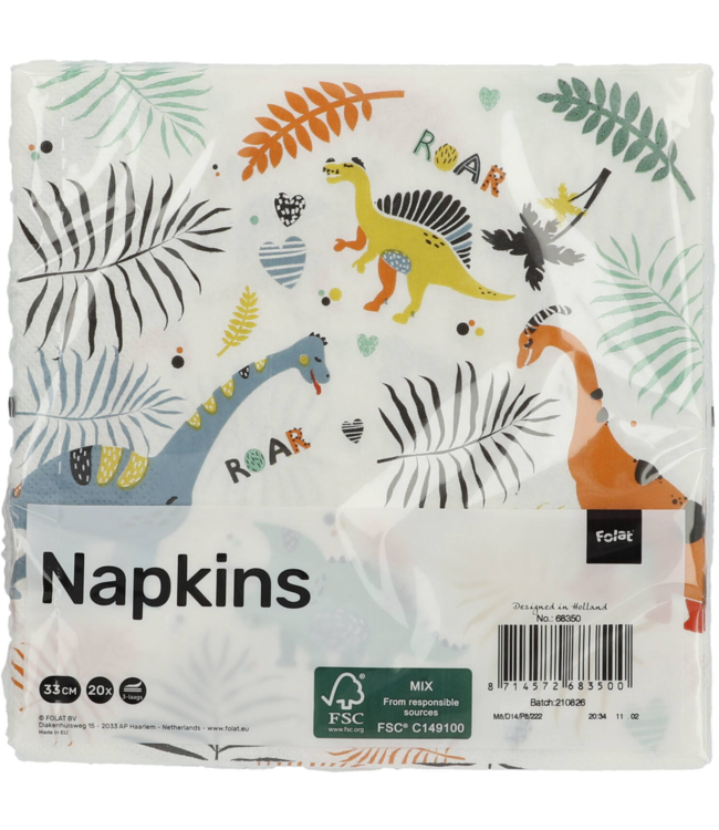 Dino Roars servetten | 20 stuks