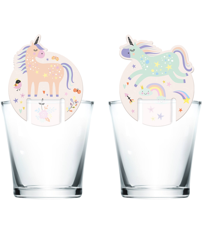 Unicorn & Rainbows glasdeco | 6 stuks