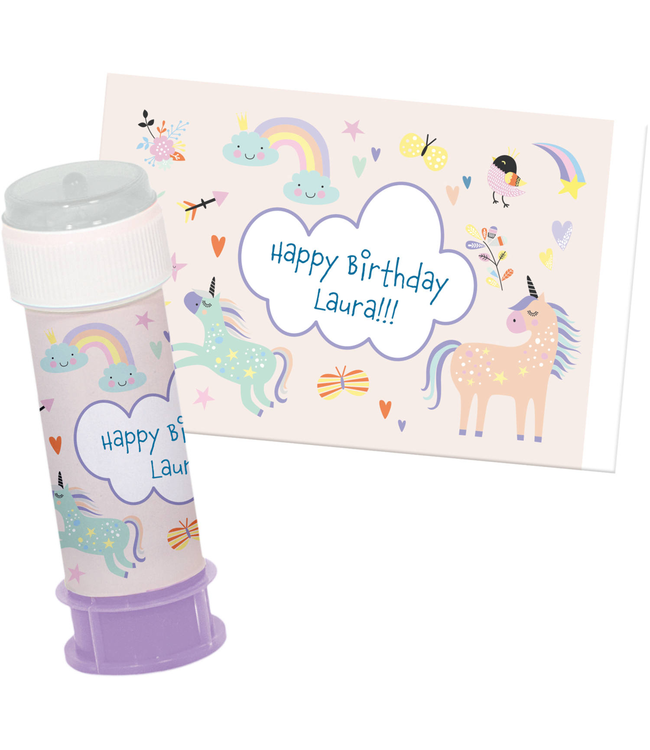 Unicorn & Rainbows bellenblaas stickers | 6 stuks