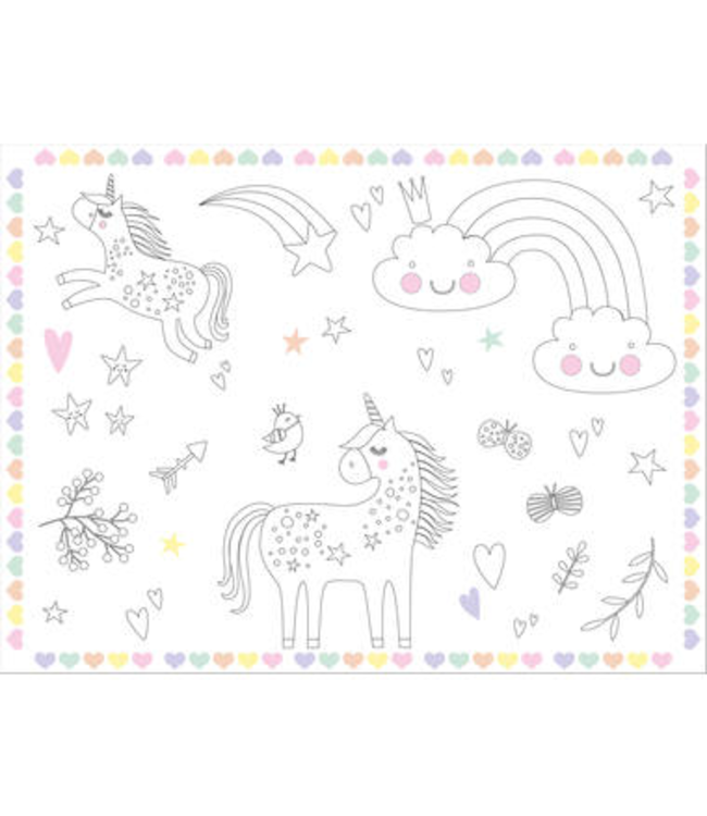 Unicorn & Rainbows XL kleurplaten | 6 stuks