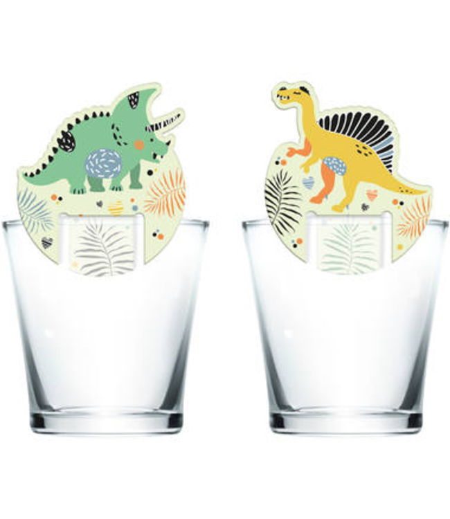 Folat Dino Roars glasdeco | 6 stuks