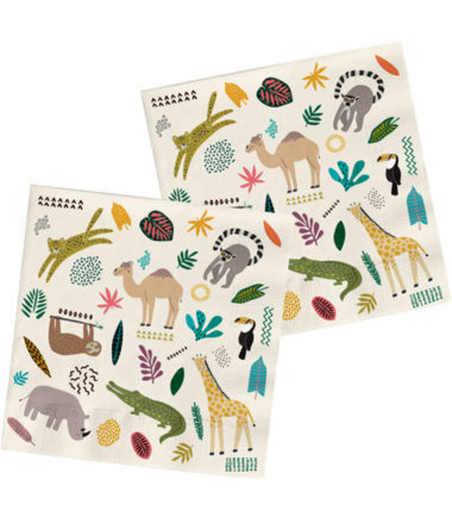 OUTLET Zoo party servetten | 20 stuks