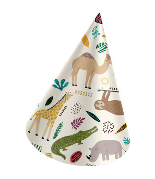 Folat Zoo party feesthoedjes | 6 stuks