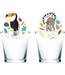 OUTLET Zoo party glasdeco | 6 stuks