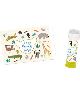 Folat Zoo party bellenblaas stickers | 6 stuks
