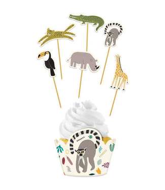 Folat Zoo party cupcakeset | 12-delig