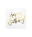 PartyDeco Servetten Happy Birthday | wit/goud | 20 stuks