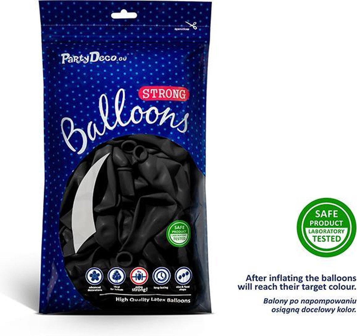 Ballonnen zwart - zak 50 stuks