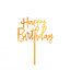 Taarttopper happy birthday acryl | Goud