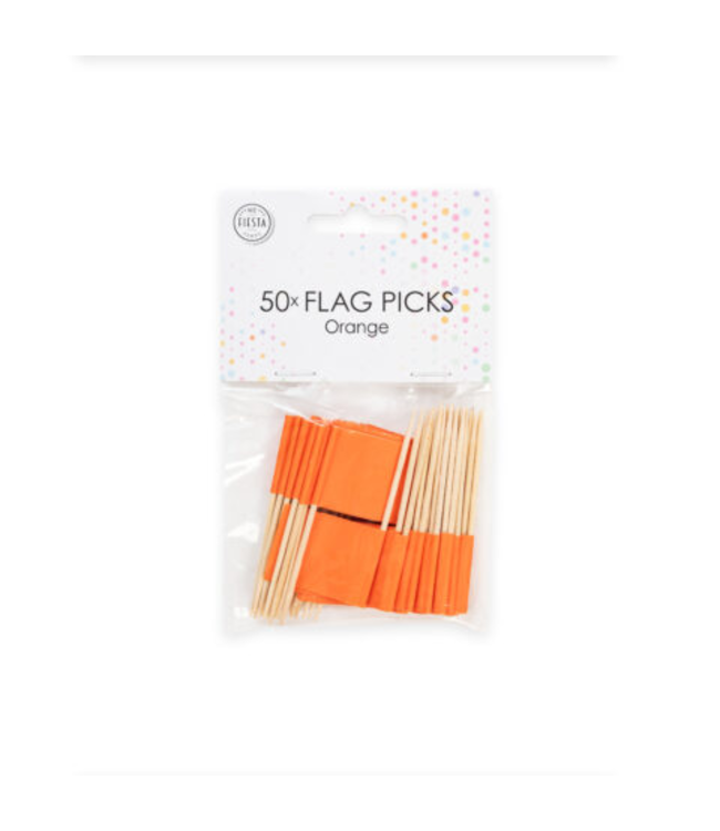 Prikker vlaggetjes oranje | 50 stuks