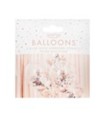 Ginger Ray Shredded confetti ballonnen | rosegoud | 5 stuks