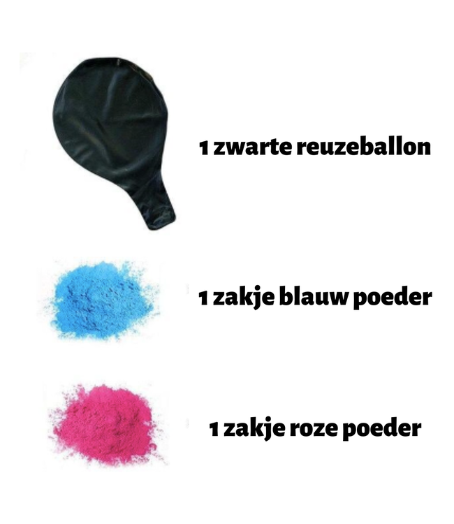 Gender Reveal XL ballon met poeder