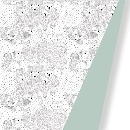Cadeaupapier Beertjes mint - dubbelzijdig