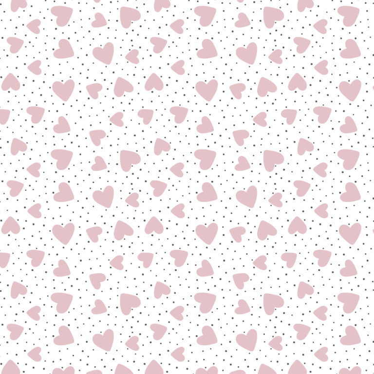 Cadeaupapier Stippel hartjes wit/zwart/roze