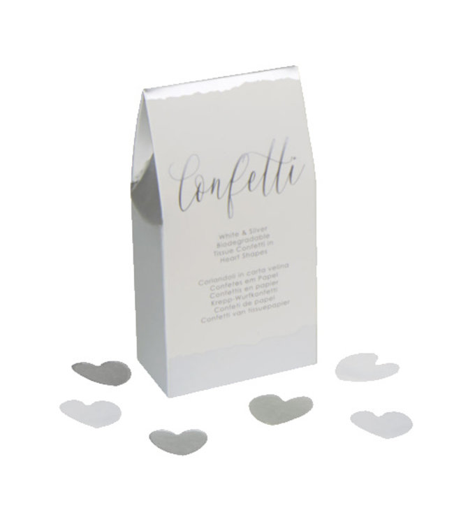 OUTLET Confettidoosjes dipped in silver- 20 stuks- biologisch afbreekbaar