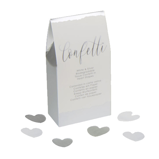 Confettidoosjes dipped in silver- 20 stuks- biologisch afbreekbaar