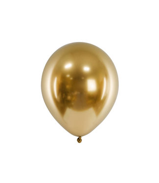 Ballonnen chrome goud - 10 stuks