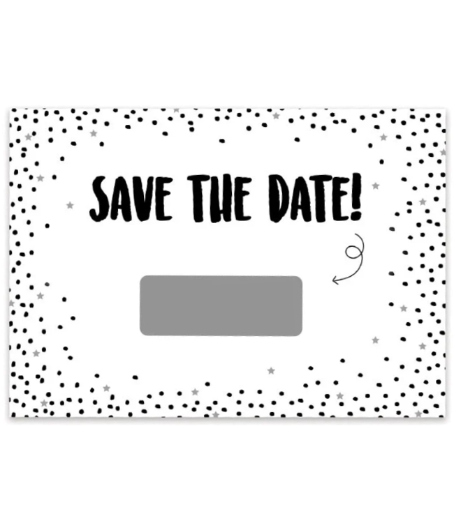 Kraskaarten Save the date | zwart wit | 10 stuks