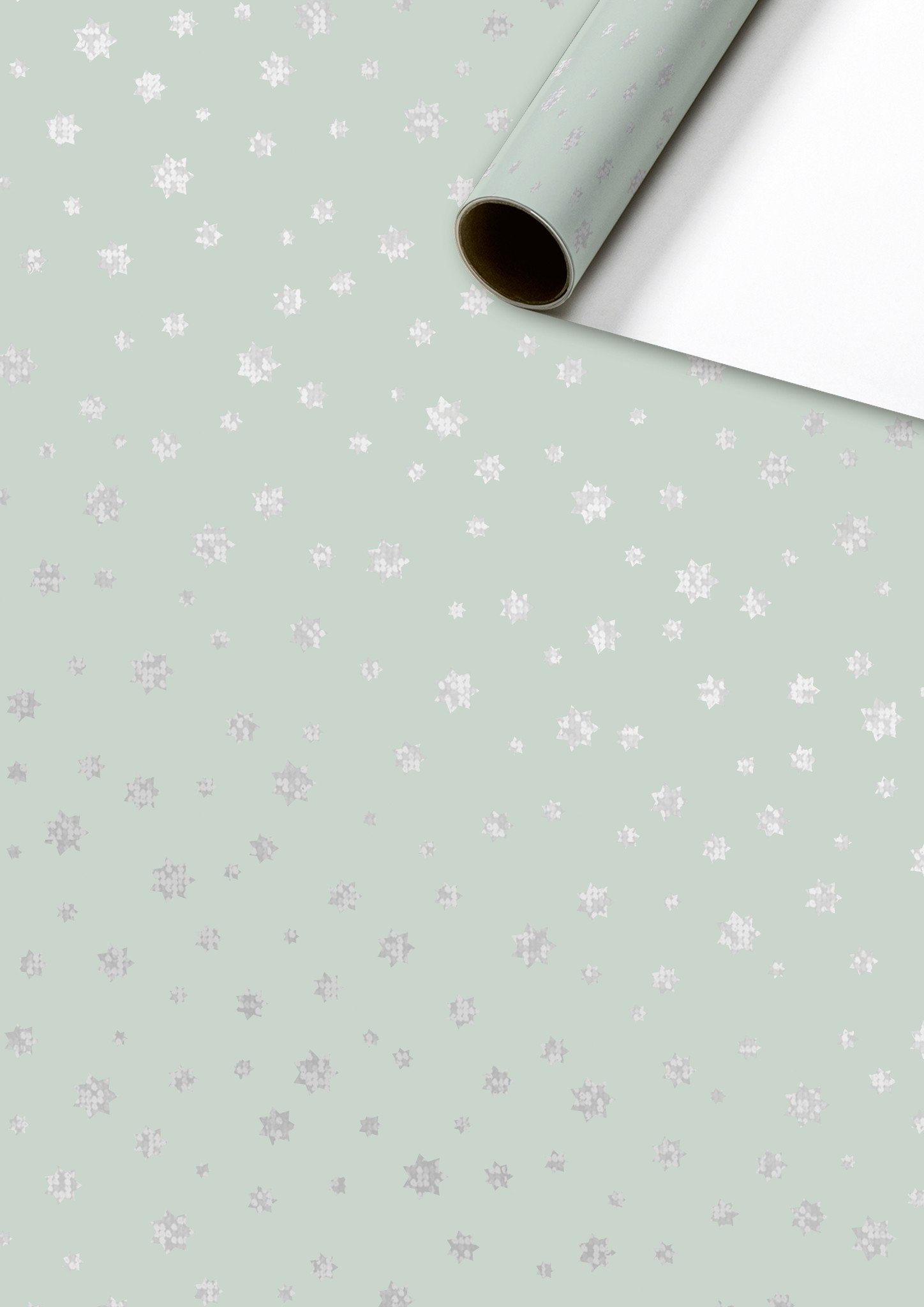 Cadeaupapier Glittery stars lichtblauw | 70x150cm
